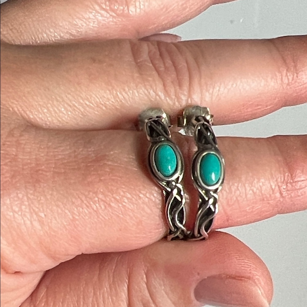 Or Paz Silver and Turquoise earrings